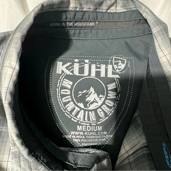 Kühl Mountain Grown Snap Up Long Sleeve Vented Grey Plaid Size Medium - Picture 2 of 13